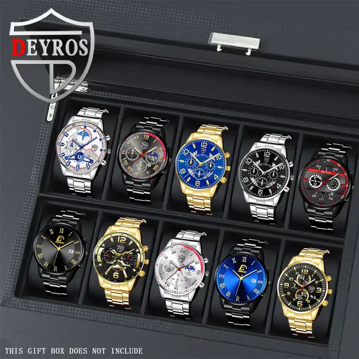 Vente chaude 10 pièces/ensemble montres pour hommes, montre pour hommes, montre-bracelet à bracelet