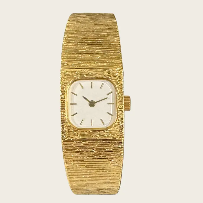 Montre élégante tout-en-un pour femmes bracelet en or acier inoxydable rétro cadran carré quartz minimaliste de luxe occasions professionnelles soirées spéciales