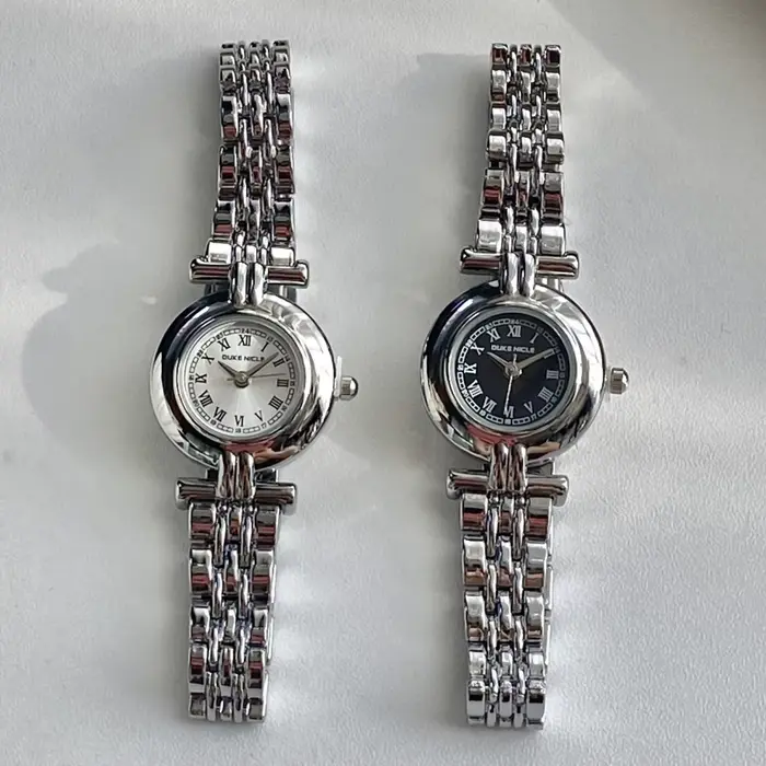 Montre KCALOE Cadran Romain Bracelet Acier Inoxydable Femmes Occasions Spéciales Quartz Bronze Café Rose Multicolore