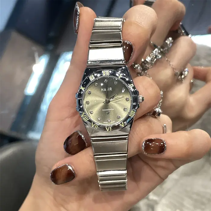 Montre mécanique Ciloa pour femme résistante à l'eau bronze brun café multicolore or rose pour occasions spéciales et quotidienne