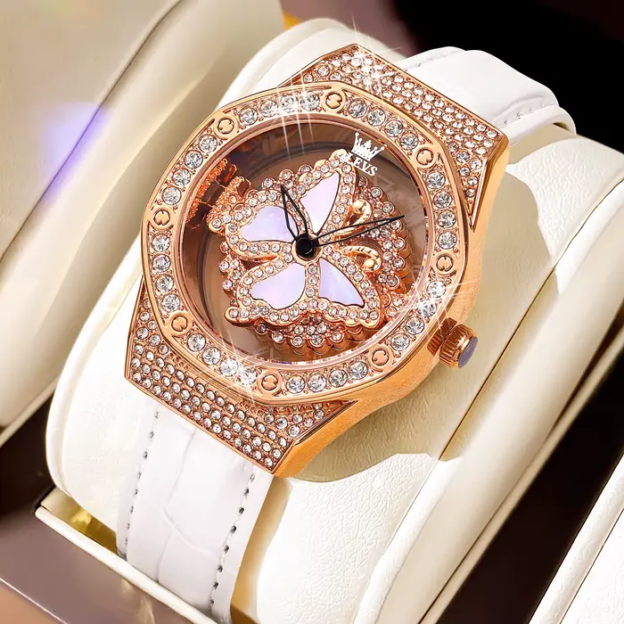 Montre élégante et luxueuse OLEVS 9996 avec design squelette et cadran lumineux pour femmes occasions spéciales