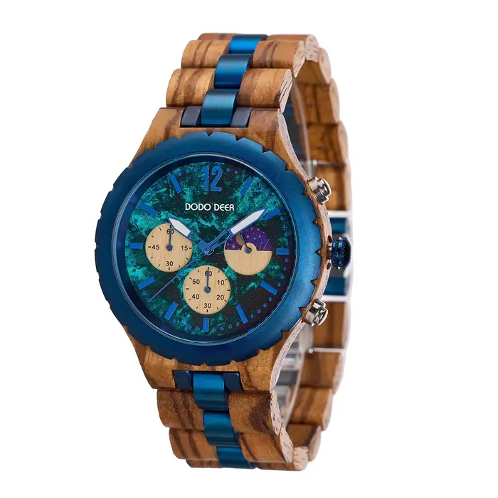 Montre en bois personnalisée à quartz pour hommes avec nom et date pour occasions spéciales