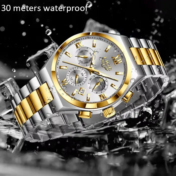LIGE Top marque Montre de luxe femmes Simple dames analogique Quartz montres mode décontracté étanche Femme horloge