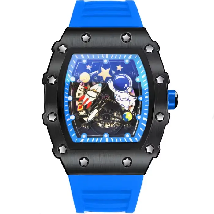 Montre à quartz pour homme avec gravure d'astronaute