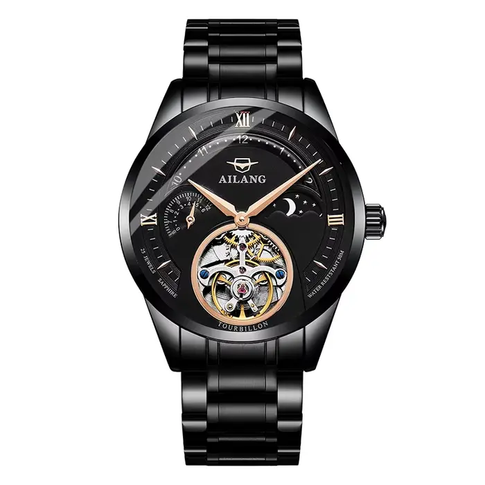 AILANG montres mécaniques automatiques montres pour hommes Top marque de luxe saphir en cuir véritab