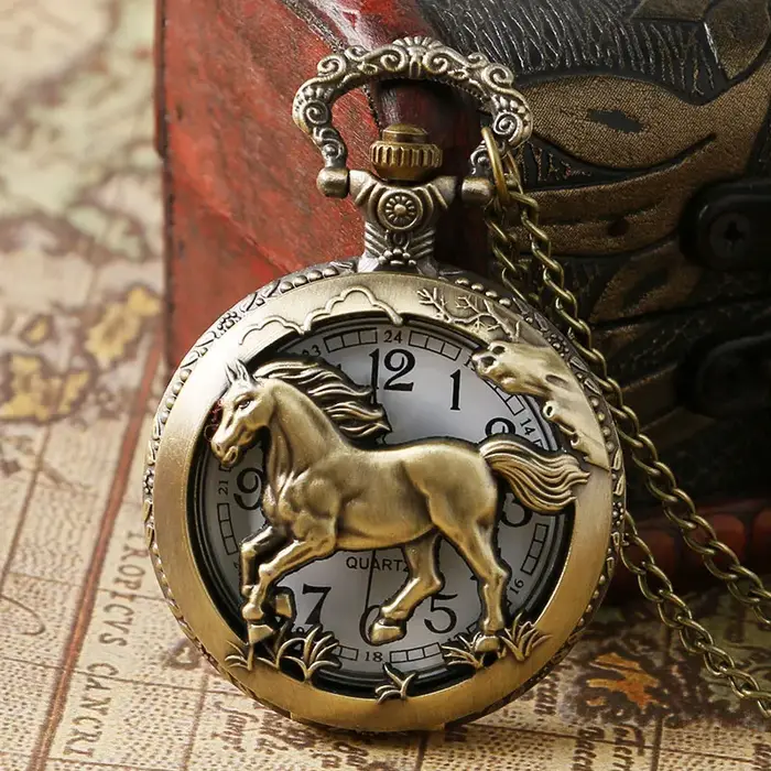 Montre de poche cheval mignonne