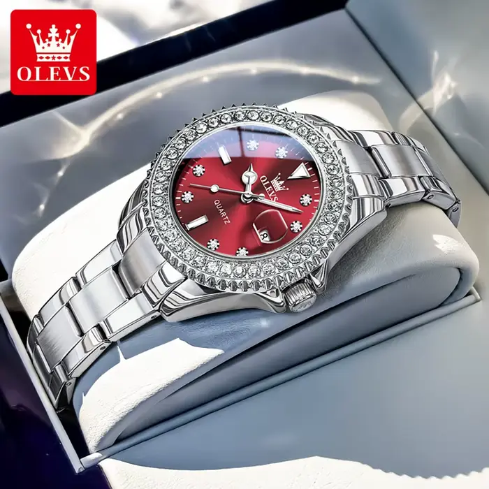 Montres OLEVS 9945 élégantes et originales pour femme, montre à quartz, étanche, lumineuse, date aut