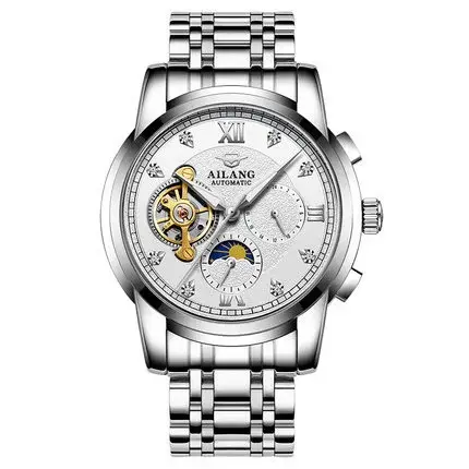 Montre mécanique Daniel Gorman Tourbillon avec cadran squelette pour hommes occasions spéciales robuste et élégante