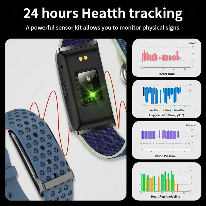 Nouveau Sport Fitness Tracker Bracelet intelligent fréquence cardiaque tensiomètre podomètre rappel d'appel Smartwatch bande pour hommes femmes