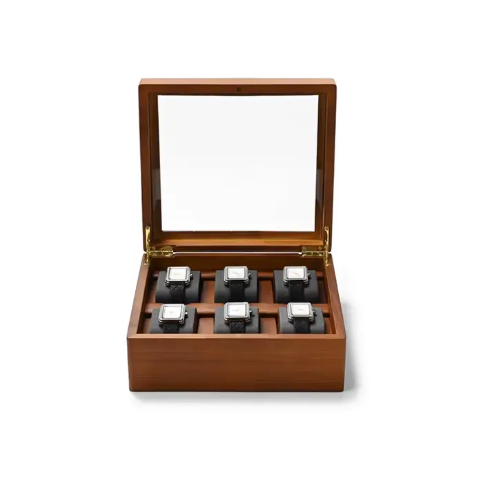 Oirlv 10 grilles boîte de montre boîte à bijoux en bois montre organisateur étui hommes femmes montr