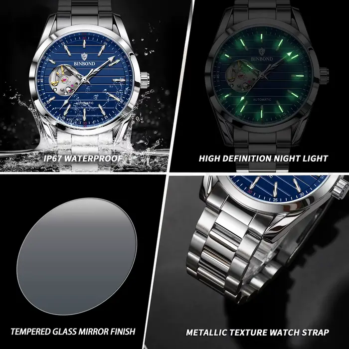 Montres mécaniques de luxe BINBOND pour hommes