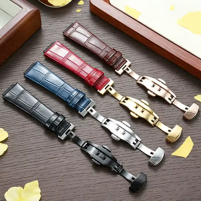 Bracelet de montre en cuir pour hommes et femmes