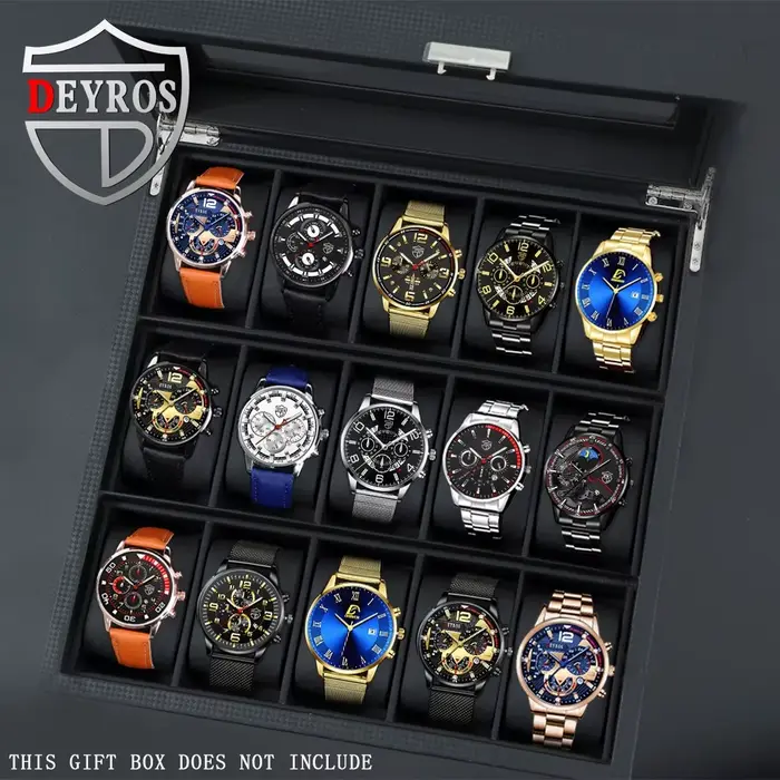 Montre DEYROS à Quartz Style Mode et Décontracté pour Hommes Occasions Spéciales Cadeau Polyvalent
