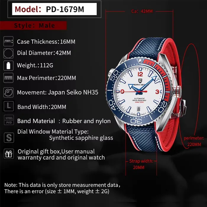 Montre mécanique Pagani Design pour homme