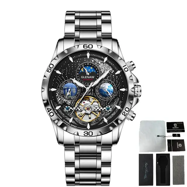 GLENAW Design hommes montres haut de gamme de luxe mode affaires Montre automatique