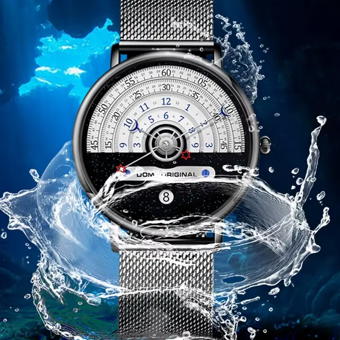 DOM 1288 nouvelle montre à Quartz pour hommes mode créative de luxe en cuir lune étoile pointeur montres