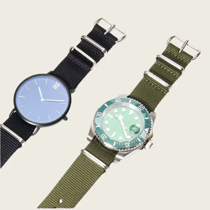 Bracelet de montre en nylon unisexe pour montres de luxe ajustable et résistant pour homme et femme occasions spéciales