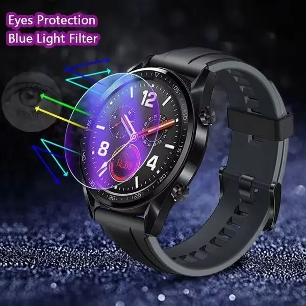 Protecteur d'écran en verre trempé 9H HD Clear pour montre intelligente TicWatch Pro 5 et Enduro avec protection Anti Blue-Ray et option Anti peeping