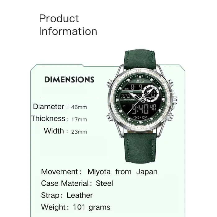 Montre à Quartz pour homme avec mouvement Miyota