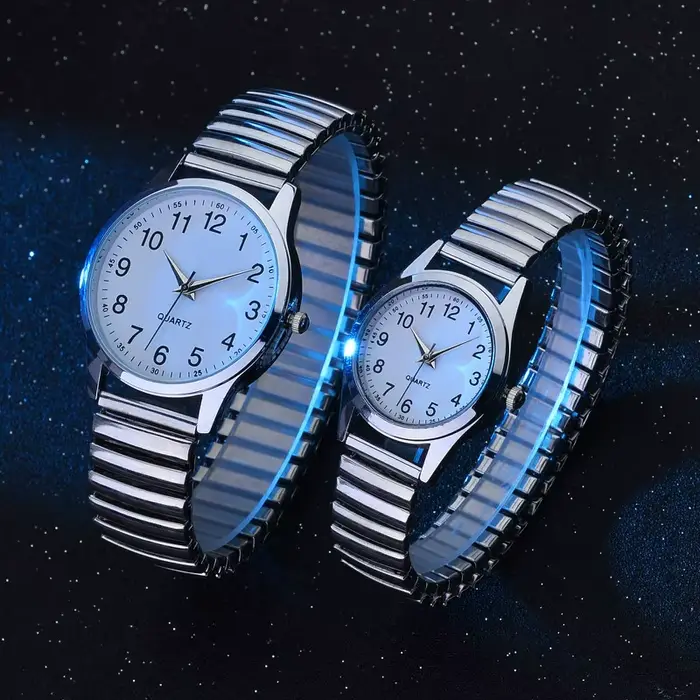 Montres couple mode et décontracté avec cadran à marqueurs de chiffres arabes pour homme et femme occasions spéciales