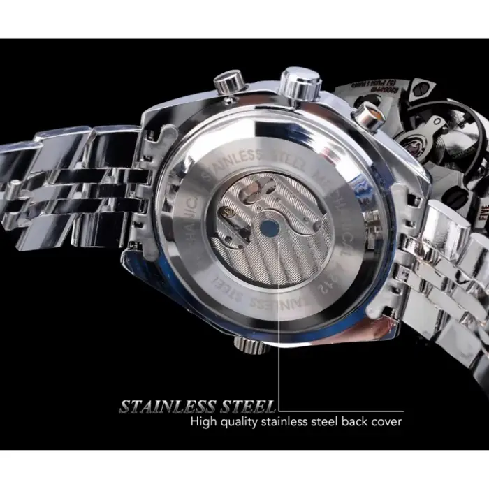 JARAGAR 212 mode hommes montre mécanique automatique étanche en acier inoxydable calendrier lumineux luxe homme d'affaires montres