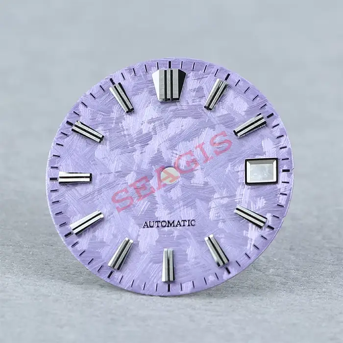 Cadran de montre Seagis bleu glace avec index multi-faces pour femmes et hommes, classique sans logo, ajustable et personnalisable