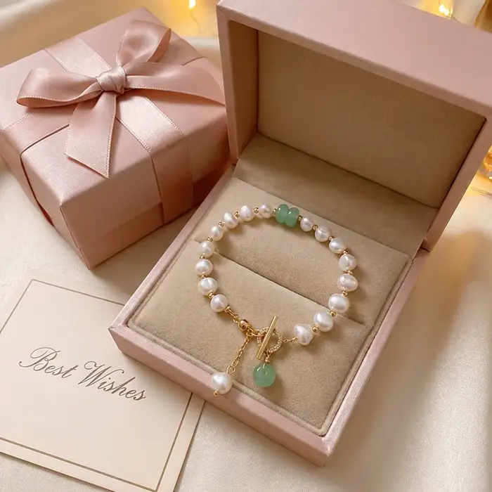 Bracelet élégant en perles d'imitation baroque irrégulières pour femmes