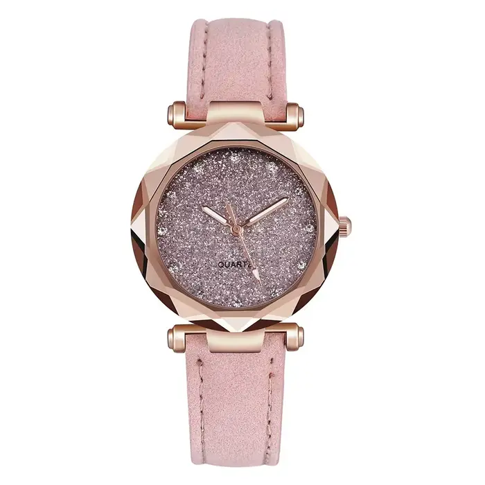 Ciel étoilé femmes montre Bracelet dames montre-Bracelet rose femme filles horloge mode cuir Simple 