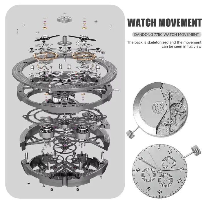 Nouveau chronographe de mouvement Dandong 7750