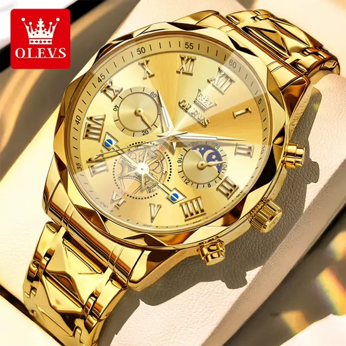 Montre à quartz pour homme OLEVS 2709, nouvelle montre-bracelet tendance, miroir en forme de losange