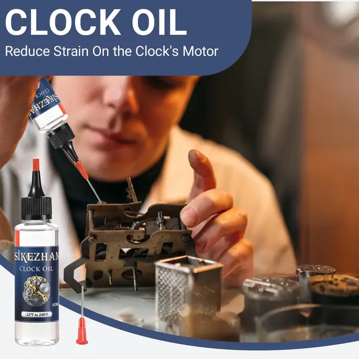 Huile lubrifiante mécanique pour horloge – Lubrification longue durée pour horloges anciennes et modernes – 60 ml avec applicateur de précision