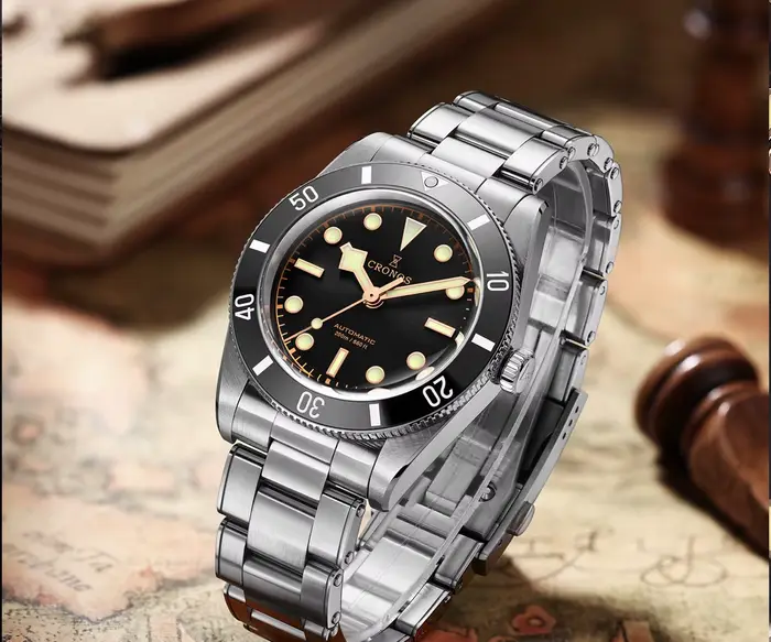 Montres de luxe Cronos pour hommes 37mm 39mm Diver BB54 Vintage Automatique Lunette en aluminium mat/maillé Maillons de bracelet pour femme Saphir 20 Bar L6033 M