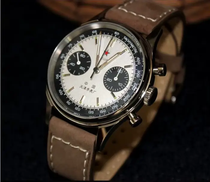 Montre chronographe SEA-GULL Panda, réédition 1963, mouvement mécanique ST19, aiguilles lumineuses, 