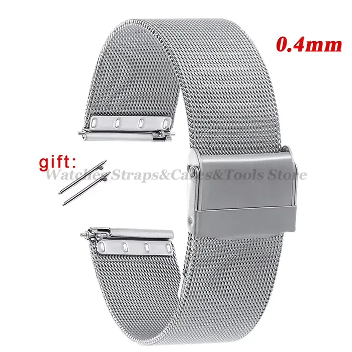 Bracelet universel milanais à dégagement rapide, 0.4mm/0.6mm, pour DW 18mm 22mm 20mm pour Samsung Ga
