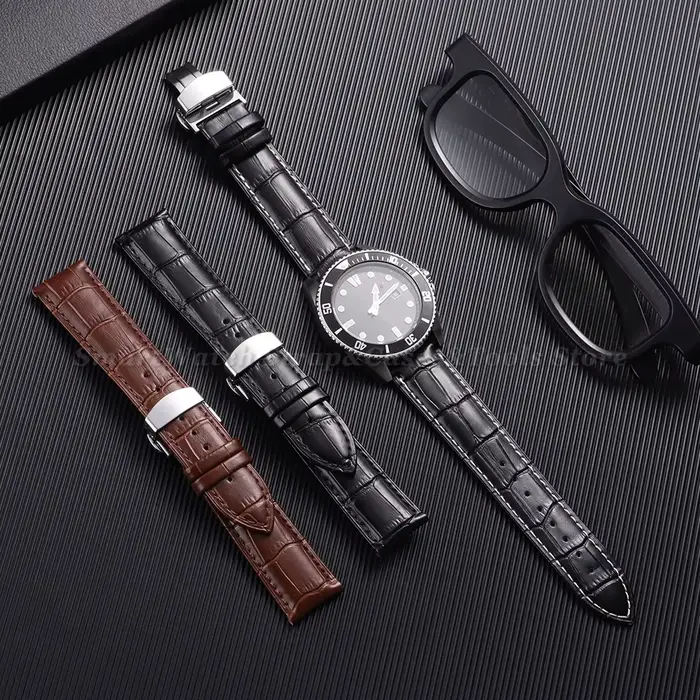 Bracelet de montre en cuir de veau véritable 16mm 18mm 19mm 20mm 21mm 22mm 23mm 24mm