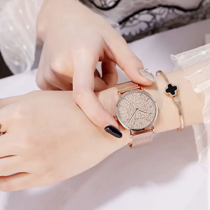 Hannah Martin montre pour femme de luxe avec mouvement à Quartz Original japonais bracelet en maille d'acier inoxydable 36mm montre-bracelet en or Rose