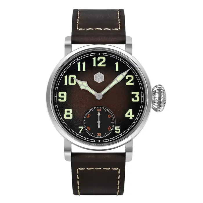 San Martin 45mm Bronze/acier montre mécanique pour hommes montre-bracelet étanche rétro pilote ST362