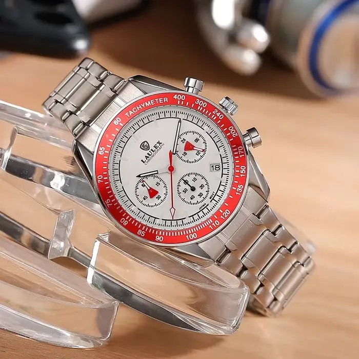 LAULEX – montre à quartz de luxe en acier inoxydable