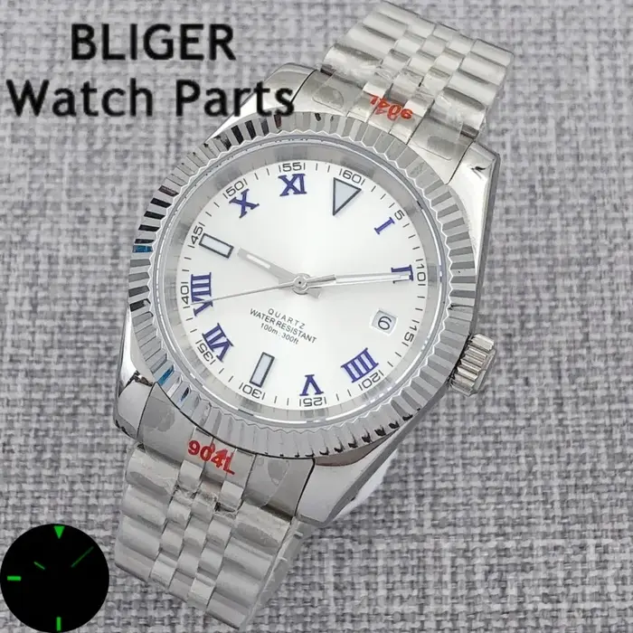 BLIGER 36mm 39mm hommes mode RONDA 515 montre-bracelet à Quartz en acier montre de plongée