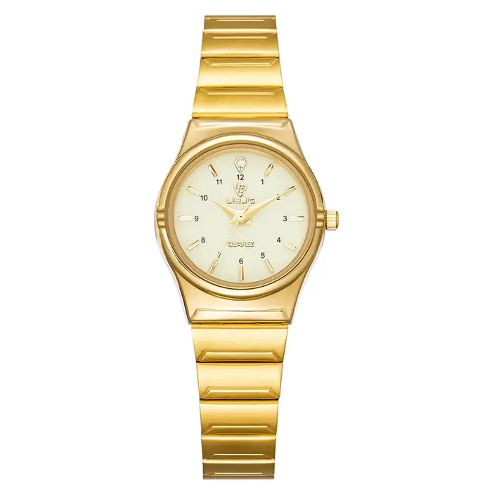 LIEBIG-Montre-bracelet de luxe en acier inoxydable pour hommes et femmes, montre-bracelet dorée pour