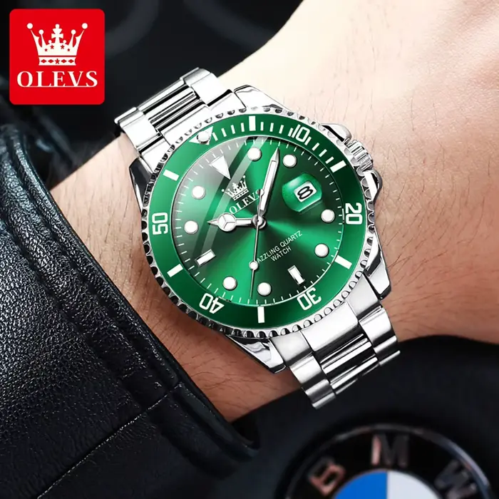 OLEVS 5885 montre à Quartz classique pour hommes de marque supérieure aiguilles lumineuses affichage du calendrier