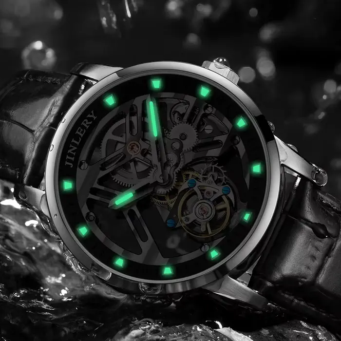 JINLERY montre de sport de luxe véritable Tourbillon