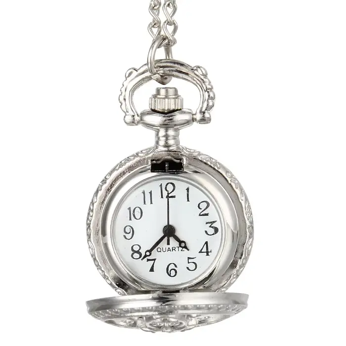 Montre de poche à Quartz pour femmes, Vintage, en alliage, fleurs ajourées, pull, chaîne, collier, p