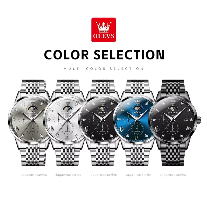 Montre-bracelet à quartz chronographe OLEVS 2925 pour homme