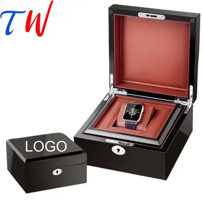 Boîte de montre luxueuse à rabat avec Logo personnalisé