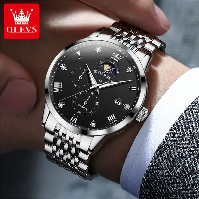 Montre-bracelet à quartz chronographe OLEVS 2925 pour homme
