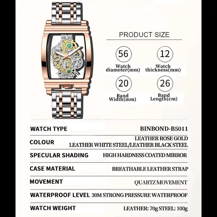 Montre homme de luxe BINBOND