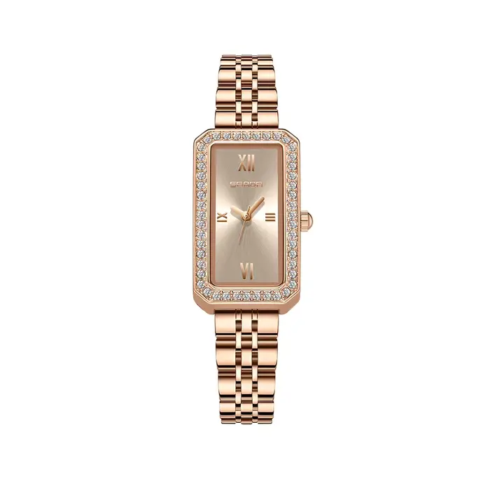Montre en or pour femmes carré dames montres à Quartz en acier inoxydable femme petites montres en o