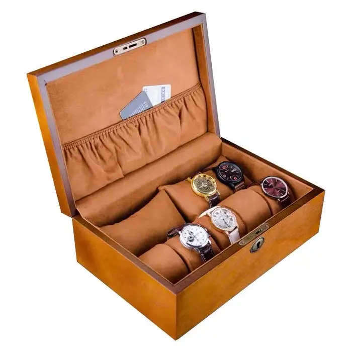 Boîte de rangement de montre en bois massif pour hommes