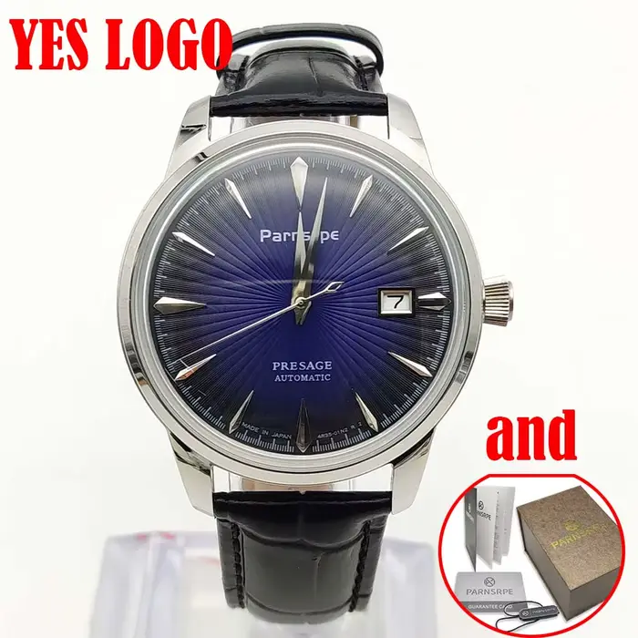 Montre automatique rétro Parnsrpe 2026 pour homme, mouvement NH35, cristal saphir, cadran bleu, mont